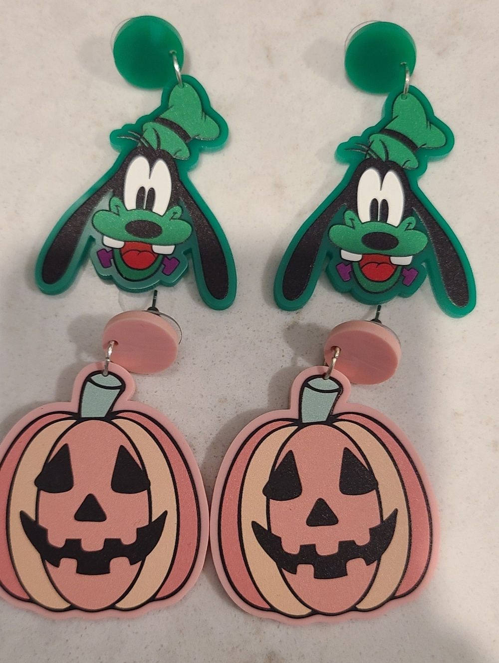 Lot Of Hallowern Earrings - Franken-Goof And Pastel Pumpkin Dangle Earrings